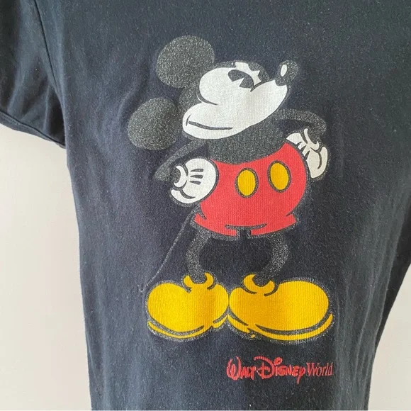 Vintage Walt Disney World Glitter Mickey Mouse T-shirt - Picture 2 of 4